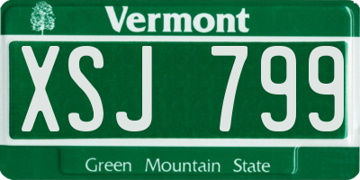 VT license plate XSJ799