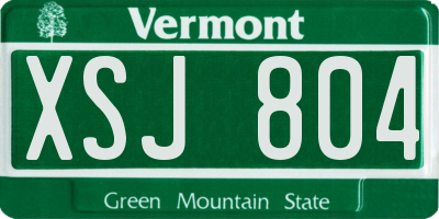 VT license plate XSJ804