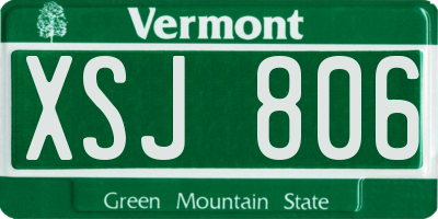 VT license plate XSJ806