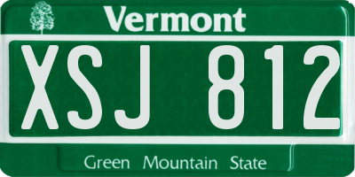 VT license plate XSJ812