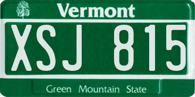 VT license plate XSJ815