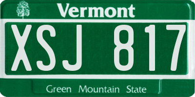 VT license plate XSJ817