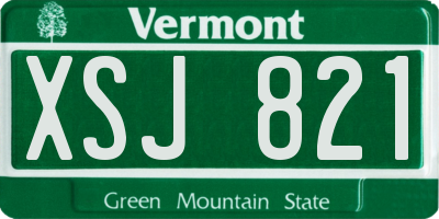 VT license plate XSJ821
