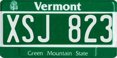 VT license plate XSJ823