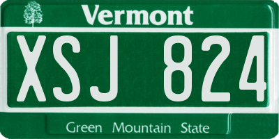 VT license plate XSJ824