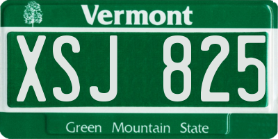 VT license plate XSJ825