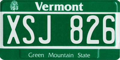 VT license plate XSJ826