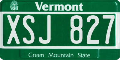 VT license plate XSJ827
