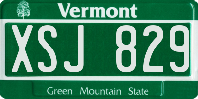 VT license plate XSJ829