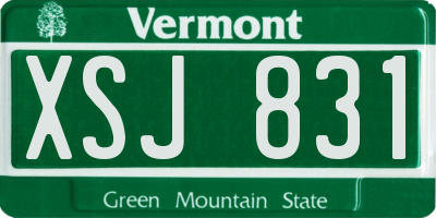 VT license plate XSJ831