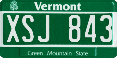 VT license plate XSJ843