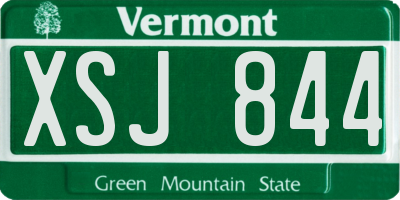 VT license plate XSJ844