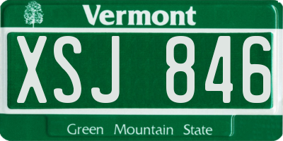 VT license plate XSJ846