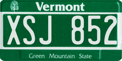 VT license plate XSJ852
