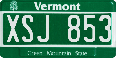 VT license plate XSJ853