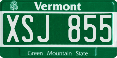 VT license plate XSJ855