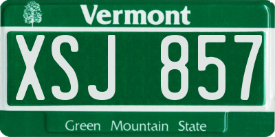 VT license plate XSJ857