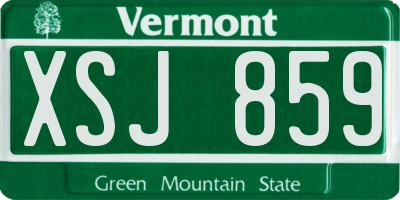VT license plate XSJ859