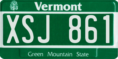 VT license plate XSJ861