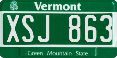 VT license plate XSJ863