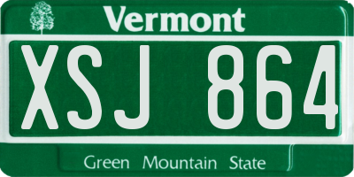VT license plate XSJ864