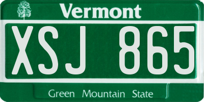 VT license plate XSJ865