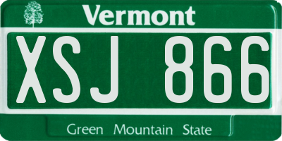 VT license plate XSJ866