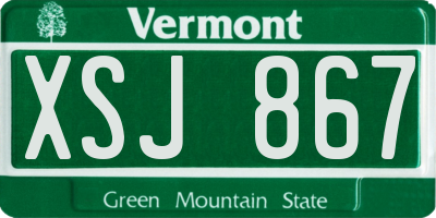 VT license plate XSJ867