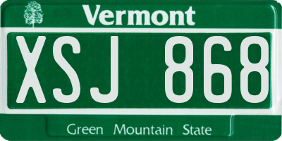 VT license plate XSJ868