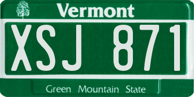 VT license plate XSJ871