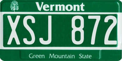 VT license plate XSJ872