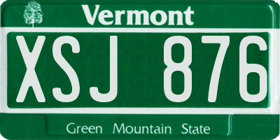 VT license plate XSJ876