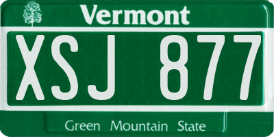 VT license plate XSJ877