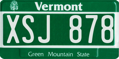 VT license plate XSJ878