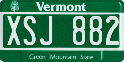 VT license plate XSJ882