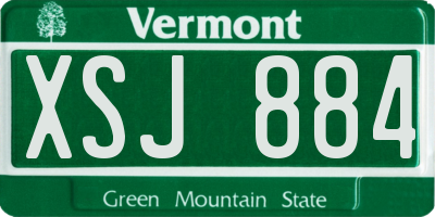 VT license plate XSJ884