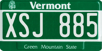 VT license plate XSJ885