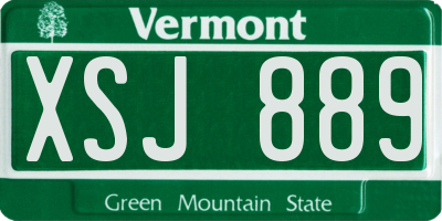 VT license plate XSJ889
