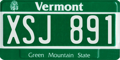 VT license plate XSJ891