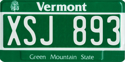 VT license plate XSJ893