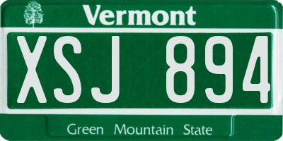 VT license plate XSJ894
