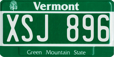 VT license plate XSJ896