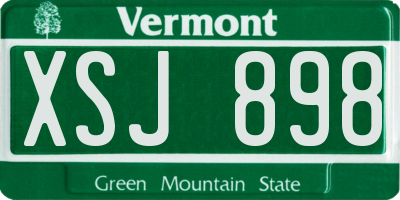 VT license plate XSJ898