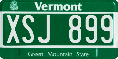 VT license plate XSJ899