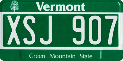 VT license plate XSJ907