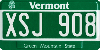 VT license plate XSJ908