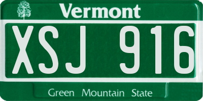 VT license plate XSJ916
