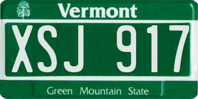 VT license plate XSJ917