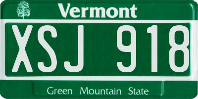 VT license plate XSJ918