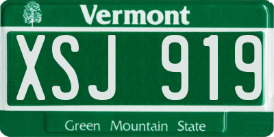 VT license plate XSJ919